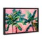 Stupell Industries Palm Tree Tops on Pink Black Framed Floater Canvas Wall Art, design by LSR Design Studio